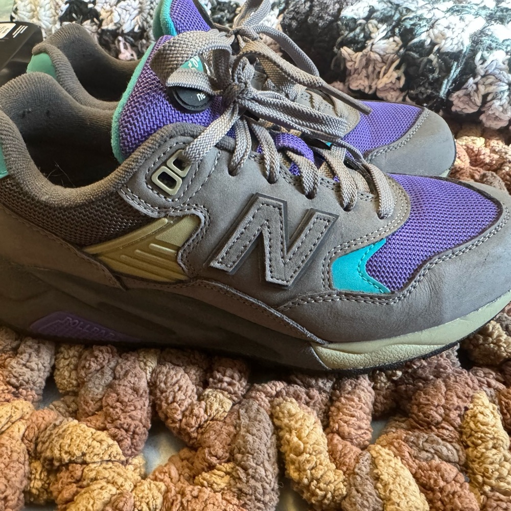 New Balance Purple and Brown Sneakers with Teal Accents